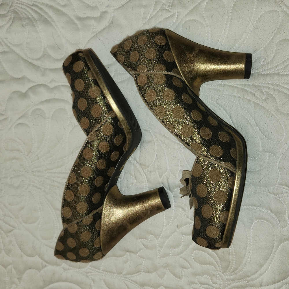 Ruby Shoo | Nero Gold Polka Dot Hannah Vintage Look Pump